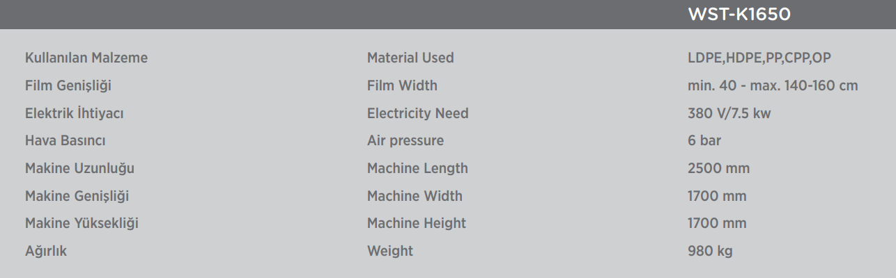 WST - K1650 Katlama Makineleri